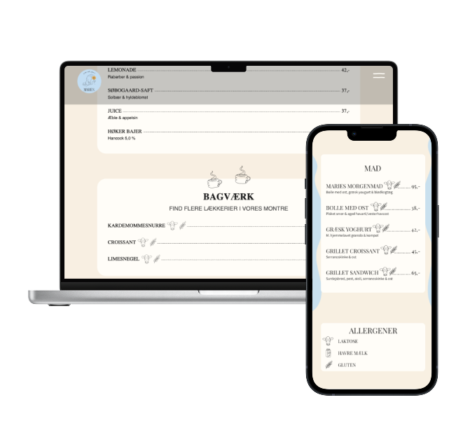 mockup af allergener på hjemmeside