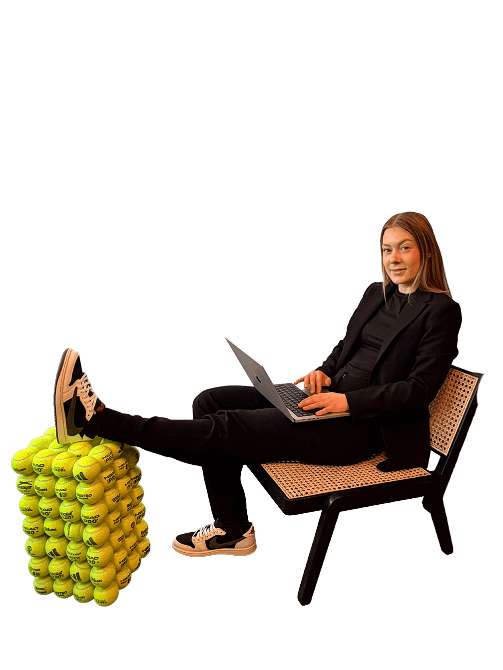 mig med en laptop i skødet