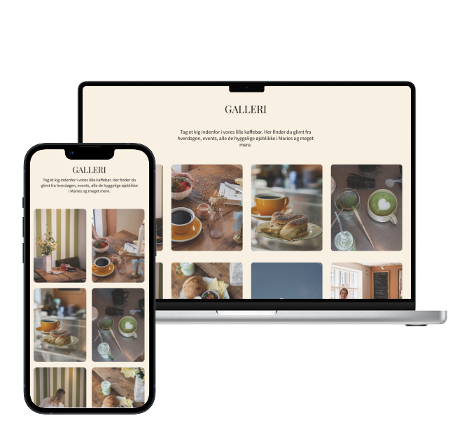 mockup af maries hjemmeside
